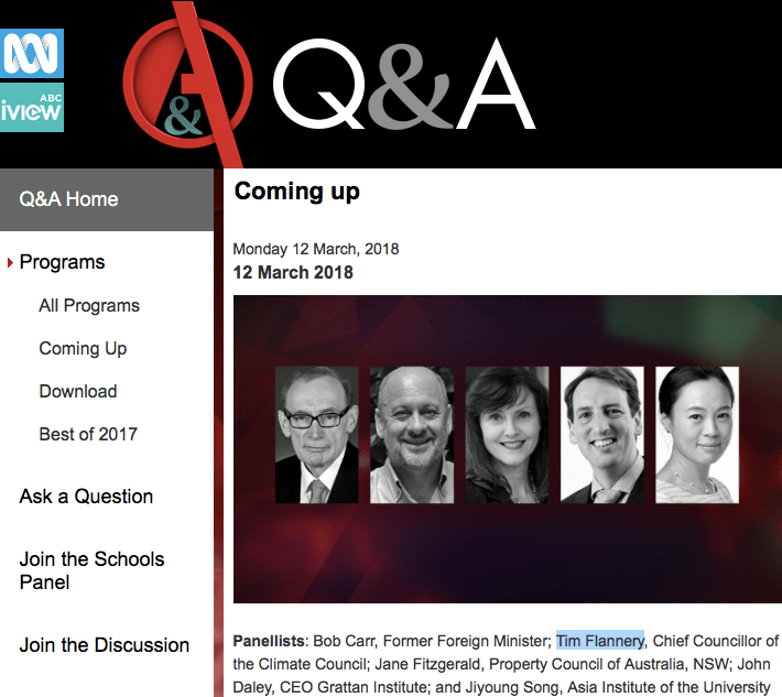 Q&A - Flannery 12 March 2018