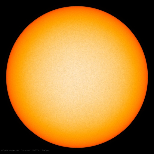 Sun spotless disc - NASA