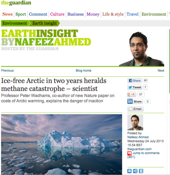Ice-free Arctic in two years heralds methane catastroph - scientist | The Guardian