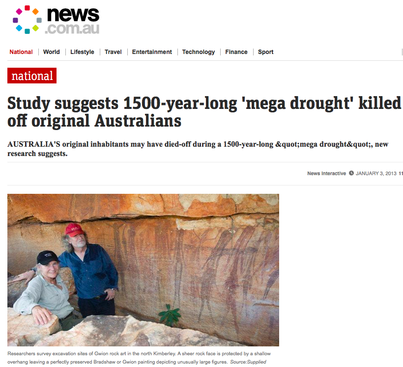 Study suggests 1500-year-long 'mega drought' killed off original Australians